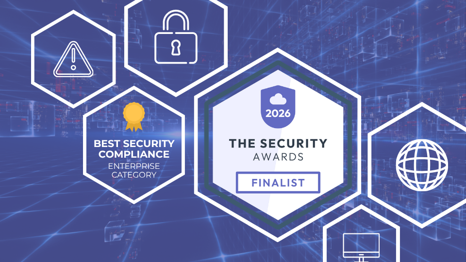 This image depicts the news that Geographic Solutions has been named a finalist in the 2026 Security Awards.
